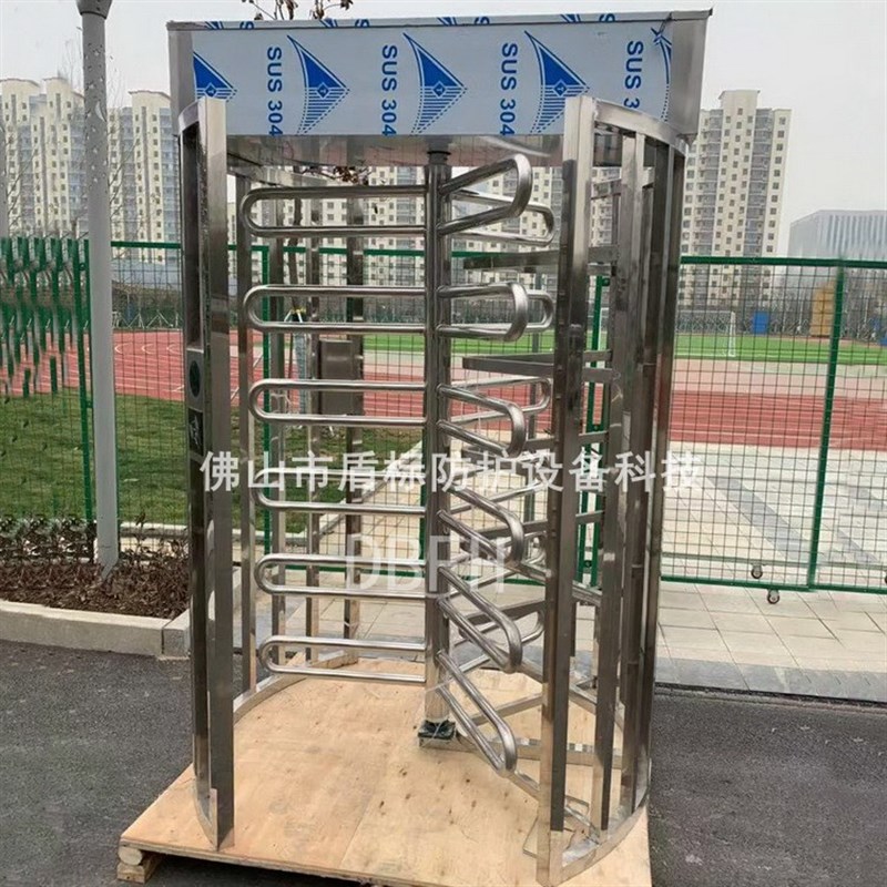 公园入口三辊闸 半高单项转闸门 车站进出口通道单向十字旋转滚闸