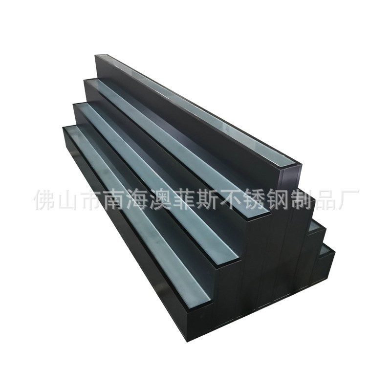 广告展览灯箱 阶梯型LED发光广告灯箱 长条不锈钢灯箱