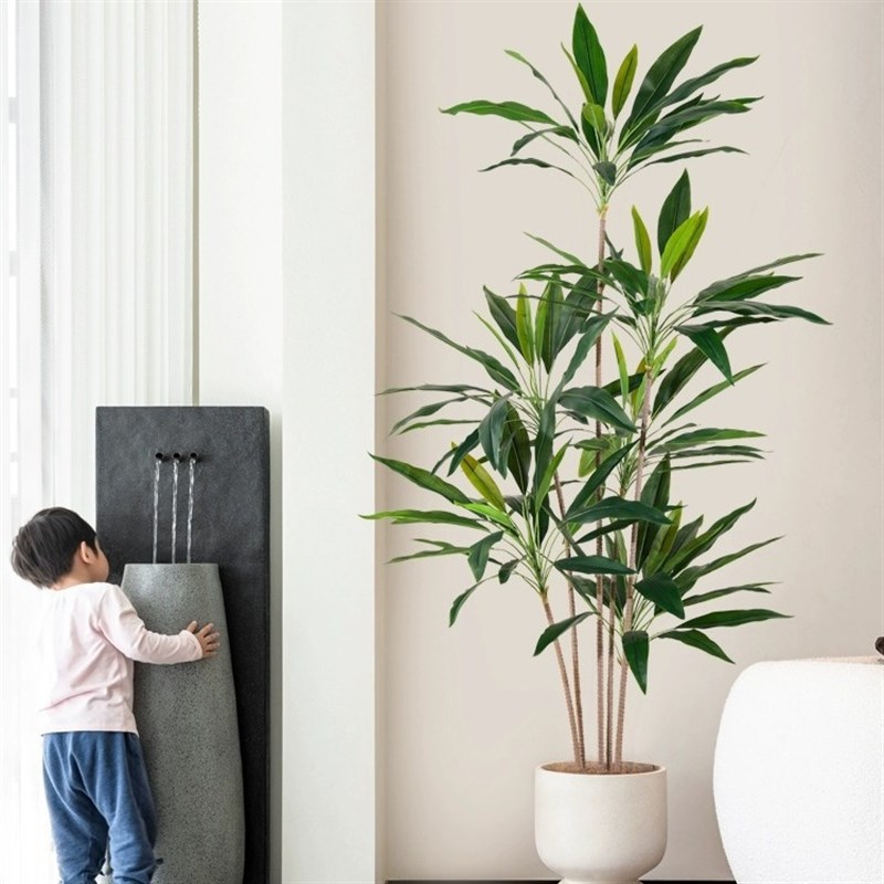 天鹅绒大型落地仿真绿植巴西木盆栽室内装饰摆件植物客厅假树盆景