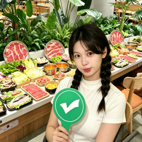 双面陶黑黑转场拍照对错手举牌