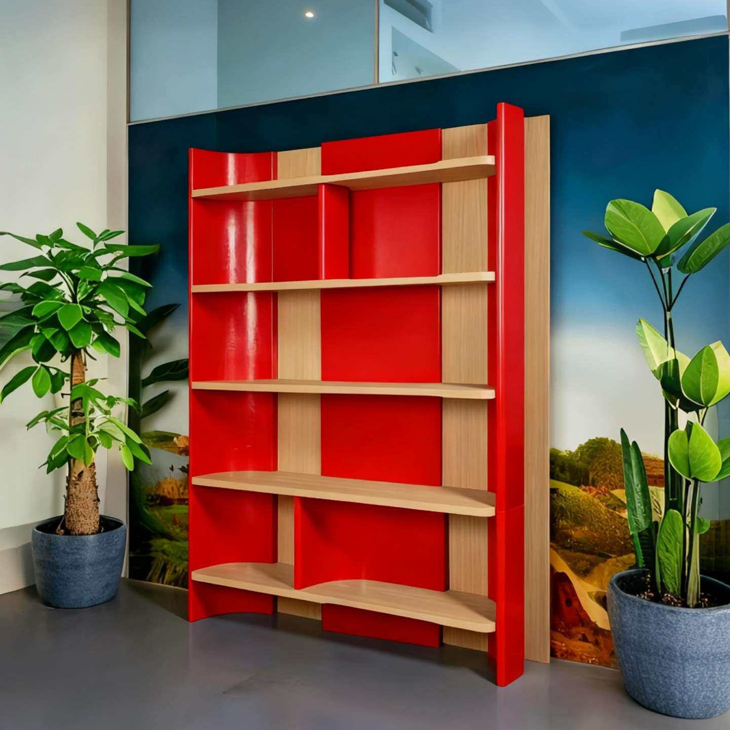 北欧钢琴烤漆书柜书架创意个性设计实木博古架现代简约置物架整装