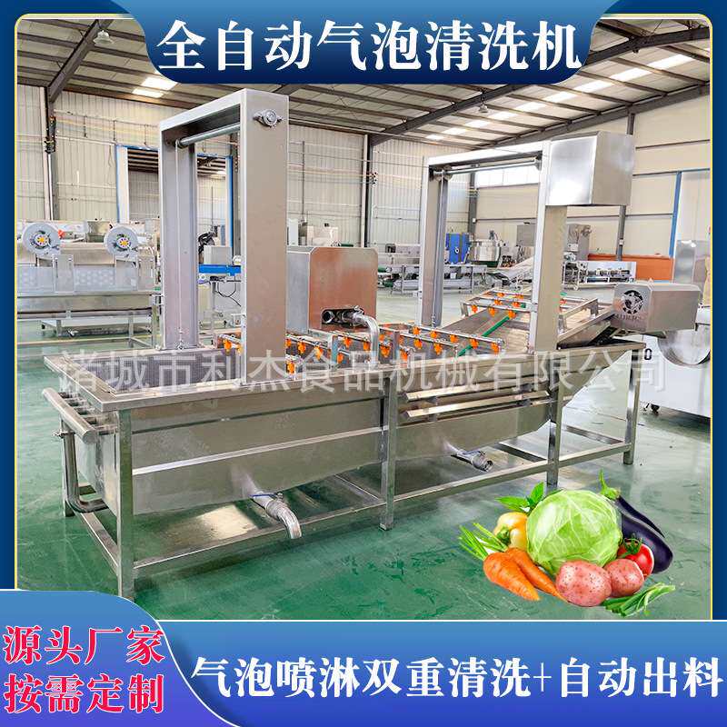 蓝肝菜气泡清洗机 油麦菜果蔬清洗机设备 板蓝根青菜鼓泡清洗线