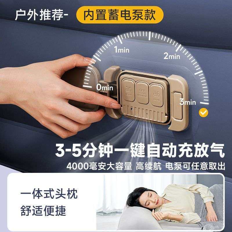充气床垫单人双人地铺加厚自动家用三层折叠床自充气垫床