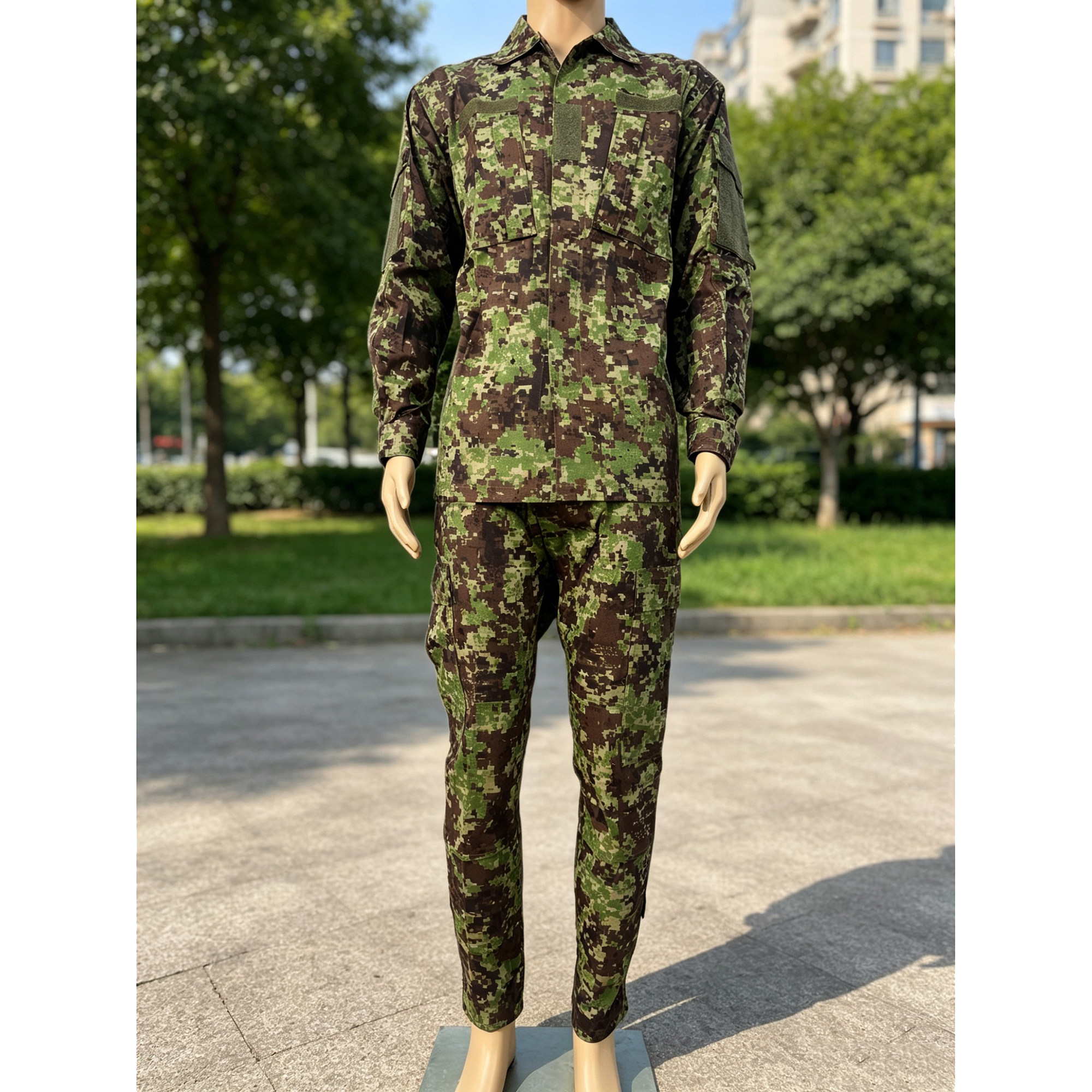 ACU款迷彩工装上衣+工装裤 透气耐磨防撕裂 宽松翻领魔术贴外套