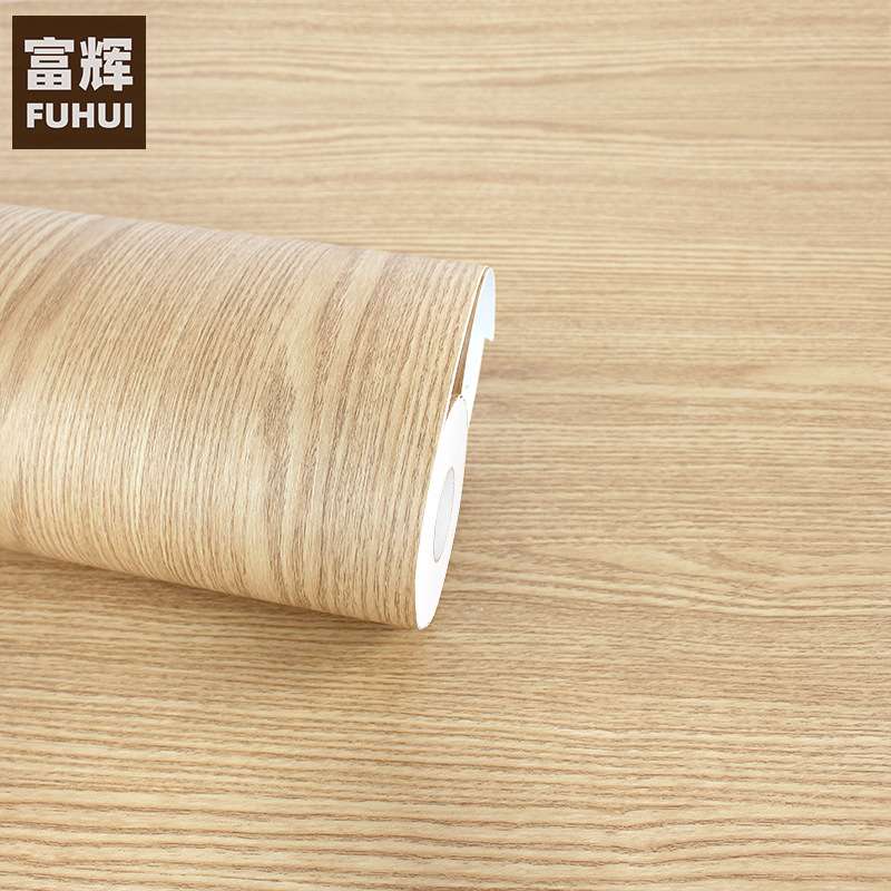3D加厚木纹贴纸PVC自粘墙纸防水水曲柳家装韩版展柜工程波音软片
