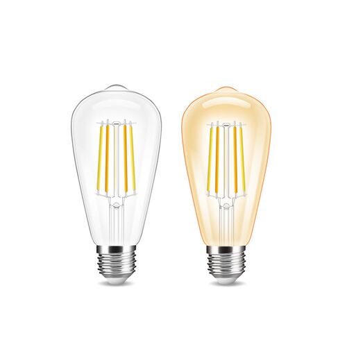 格乐德Zigbee3.0智能LED灯丝灯玻璃复古7W可调冷暖白客厅灯ST64
