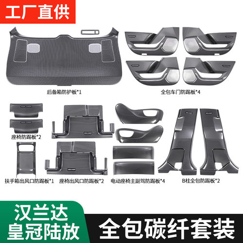22-25款汉兰达B柱装饰陆放出风口全车碳纤防踢防刮保护内饰贴改装