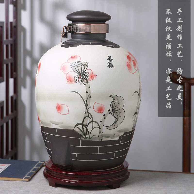 景德镇陶瓷酒坛窖藏空酒坛复古泡酒瓶密封酒罐家用10斤50斤大酒缸