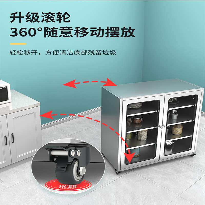 不锈钢厨房碗柜锅具收纳柜存放柜家用多功能厨柜餐边储物柜置物柜