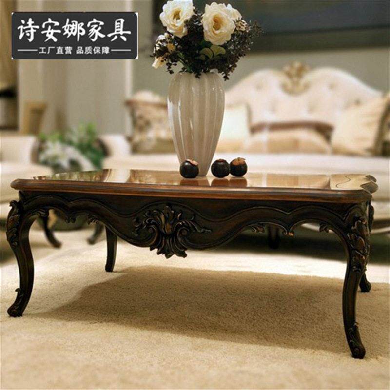 别墅奢华花家具客茶桌实木手工雕长几QFS咖啡桌茶厅几