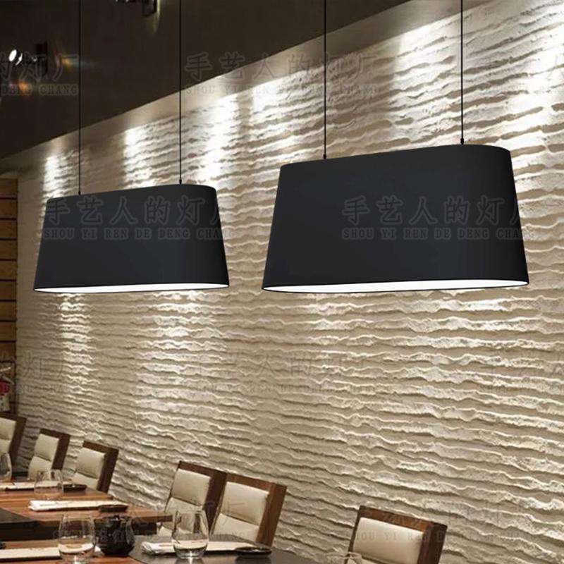 北欧现代简约餐厅吧台咖啡奶茶店灯商铺酒店餐饮收银长条布艺吊灯