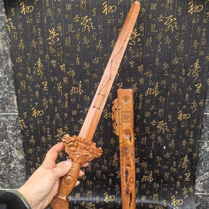 道家用品 七星枣木剑 木剑 七星龙虎剑带剑鞘 天师龙虎剑