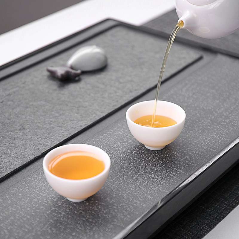 乌金石茶盘套装 整块石头茶盘茶台乌金石 禅意大号乌金石家用茶盘