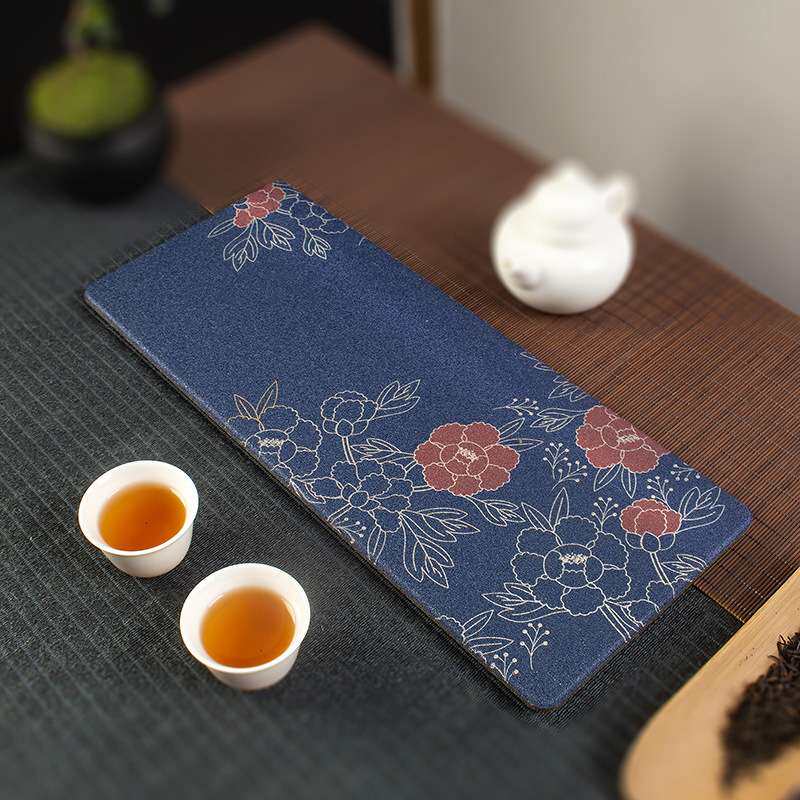 创意速干吸水茶盘陶瓷干泡台茶壶小托盘家用壶承复古茶具茶道配件