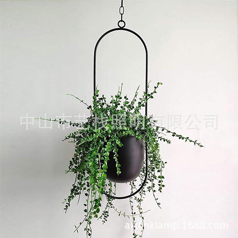 跨镜室内植物花架,圆形椭圆形花盆极简北欧家居饰品,花钵