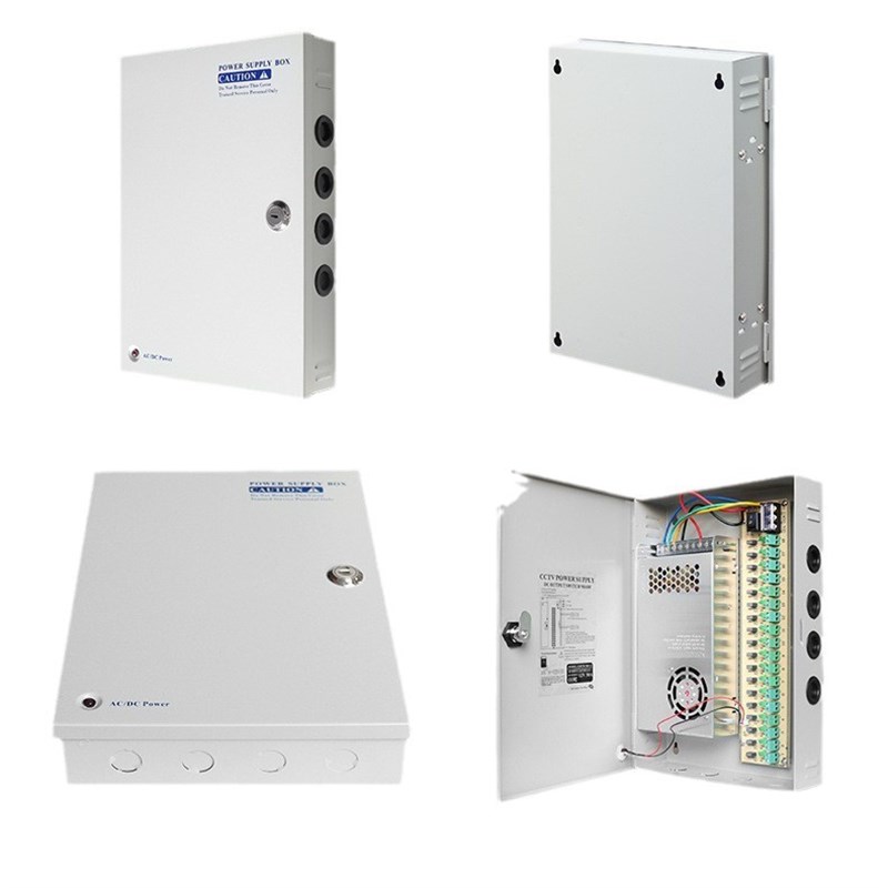 监控电源箱12V24V4路9路18路5A10A20A30A18路监控集中供电箱电源