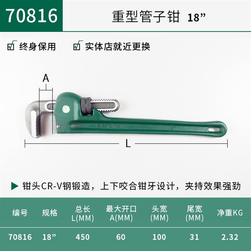 管钳子地暖管拆卸钳水管钳扳手水喉夹钳管束钳重型自紧管口钳