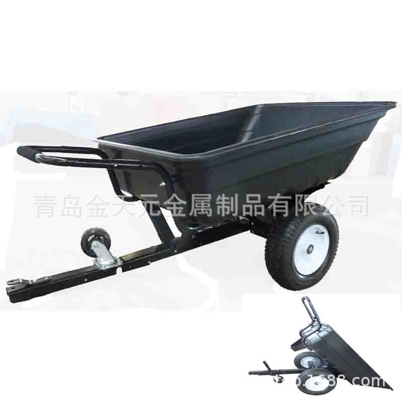 四轮手拉车充气多用途手推车 户外园林牵引移动工具翻斗车手拉车