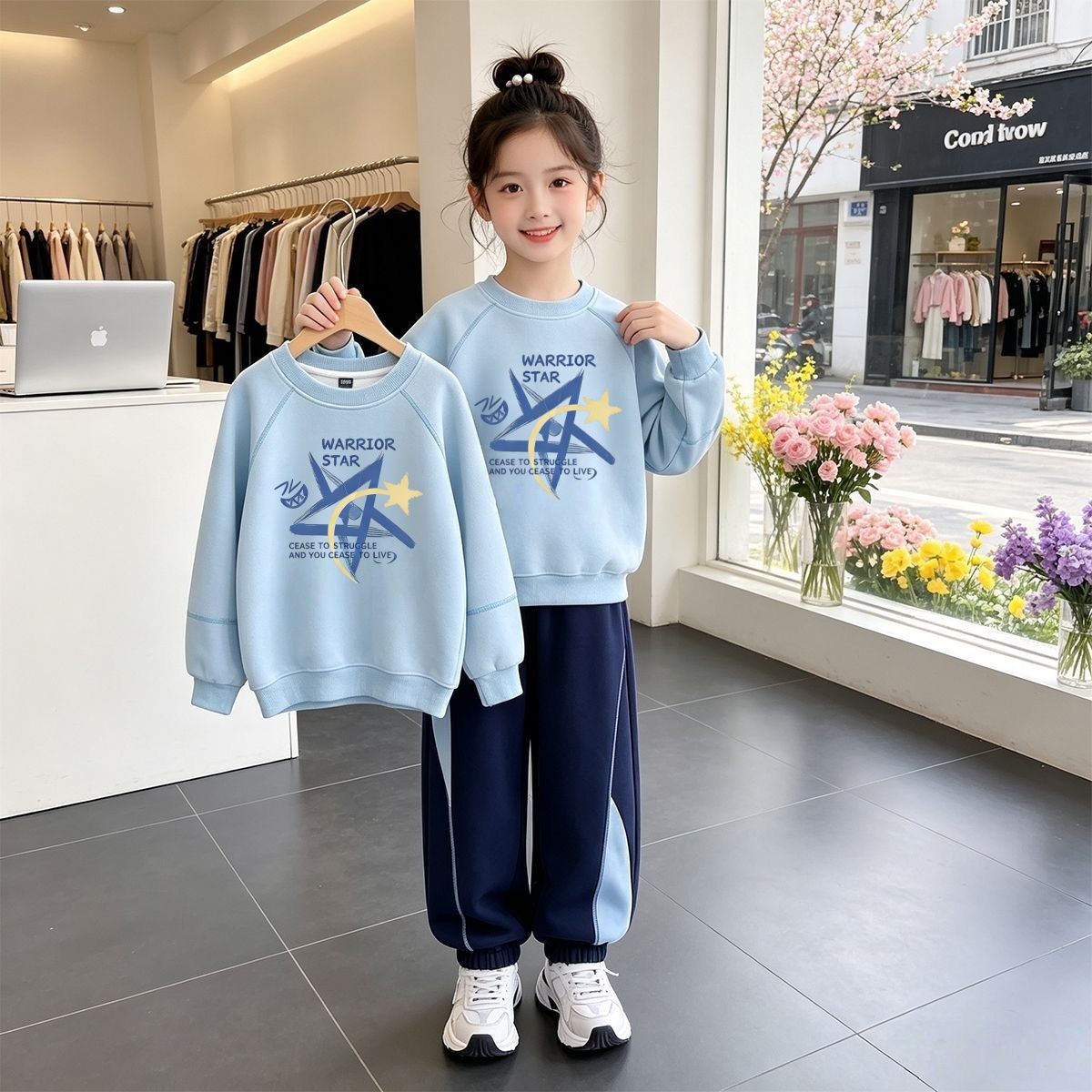 女童秋季套装2026新款儿童卫衣卫裤女孩休闲运动长裤中大童两件套