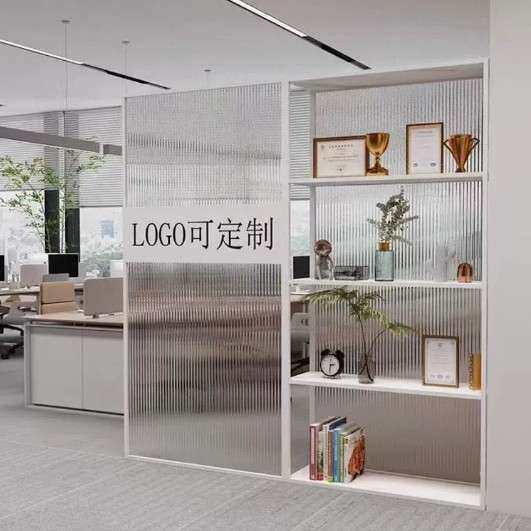 简约现代玻璃隔断架客厅进门遮挡办公室隔断置物架极简屏风玄关柜