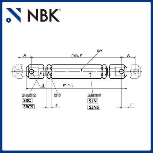 NBK STRS松紧螺丝扣滚子链专用型不锈钢制SUS303链条张力调节
