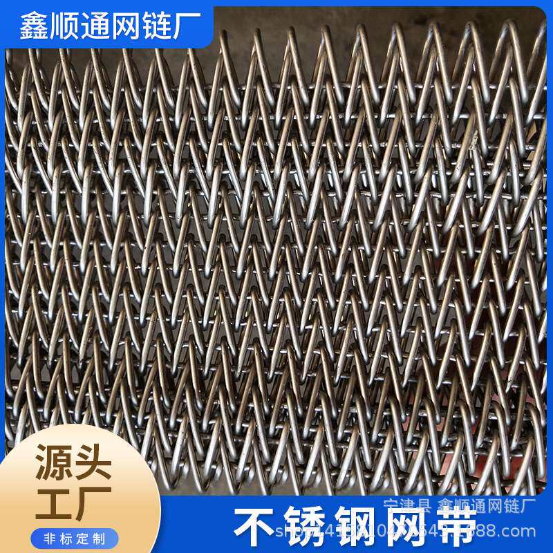 食品输送机网带网链冷冻带鱼段输送不锈钢传动带金属编织链网