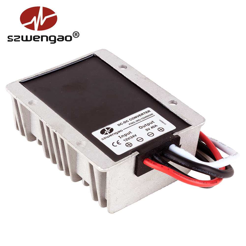 LED显示屏电源12V转5V 24V降5V 40A广告屏电源 8-36V转5V车载电源