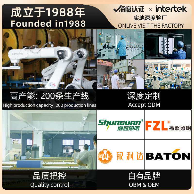 大功率商超专用灯办公室方通灯五面发光商业吊线灯线条灯办公灯
