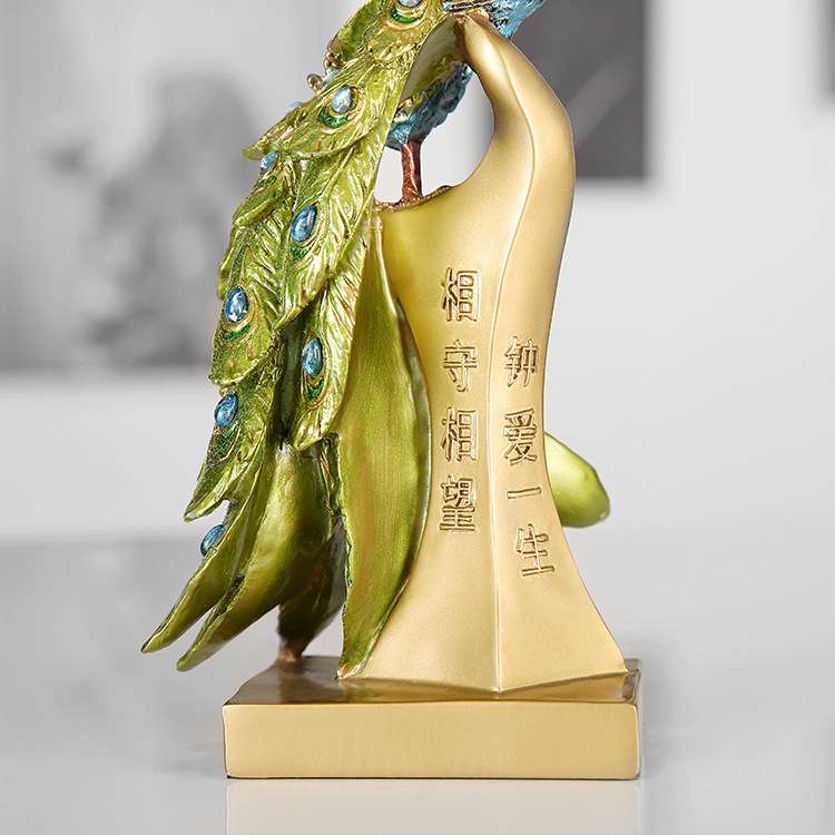 创意欧式酒柜装饰品摆件家居客厅玄关电视柜摆设办公室孔雀工艺品