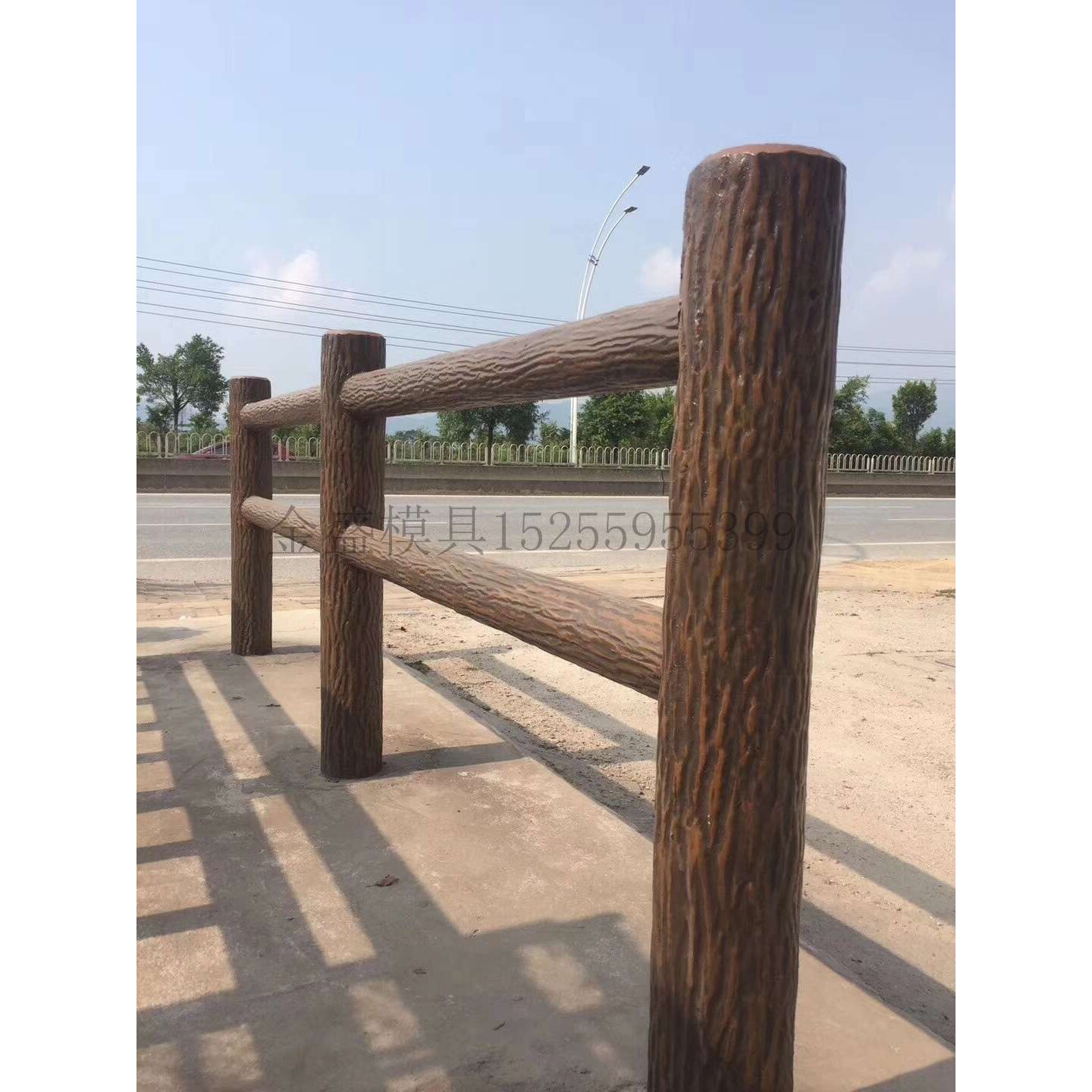 仿木纹护栏模具仿树皮栏杆模具水泥圆形树桩欧式河堤围栏公园林桥