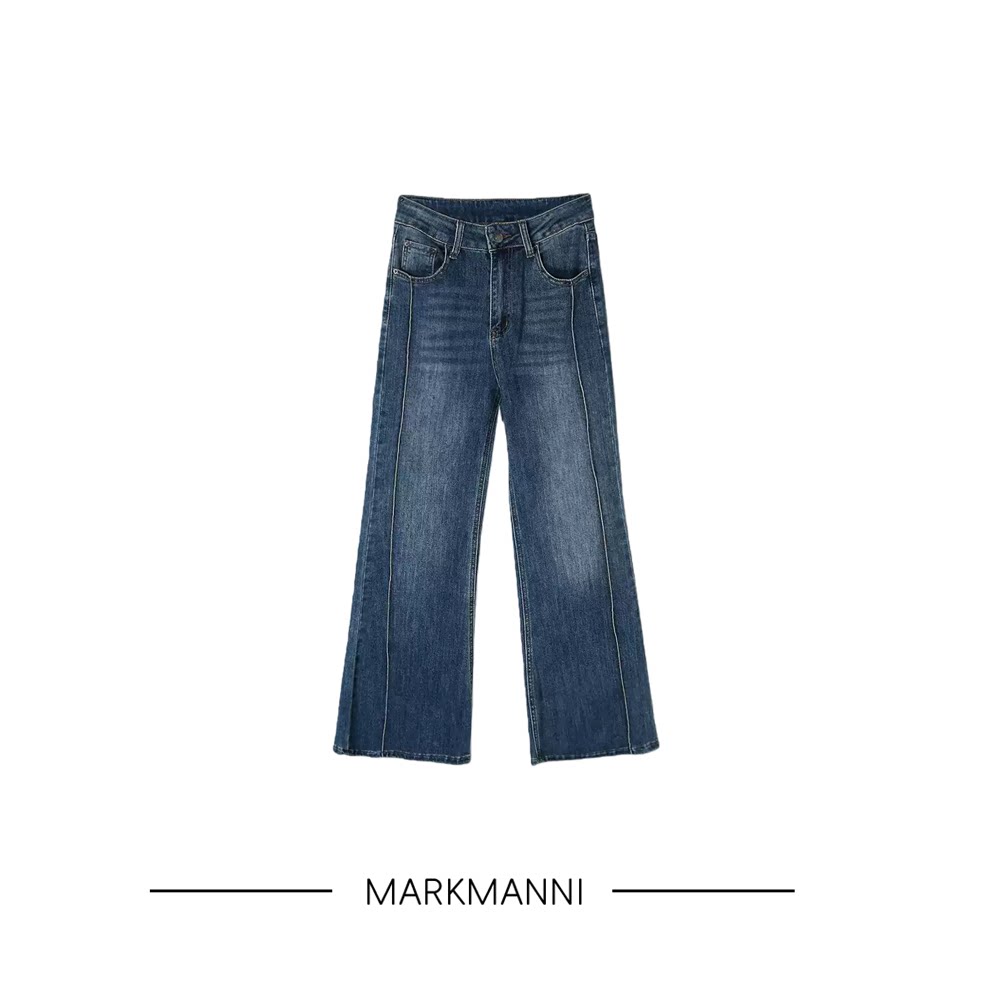 MKMANI 直筒牛仔裤女秋季旗袍