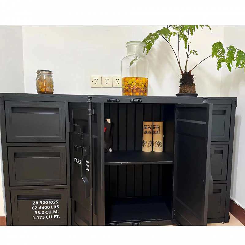 工业风铁艺物品储物柜酒吧清吧酒水柜奶茶店咖啡厅储蓄柜收纳柜