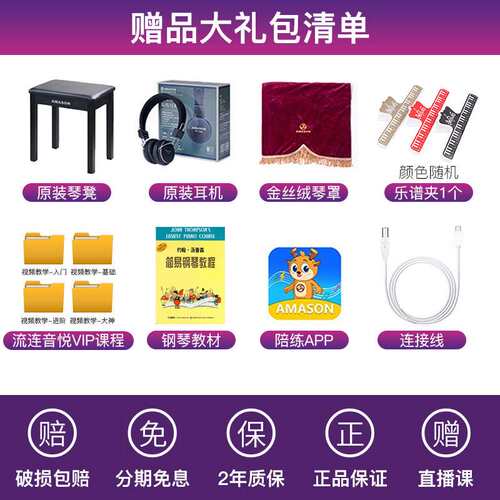 珠江艾茉森vp119S电钢琴88键重锤家用儿童专业初学者电子数码钢琴