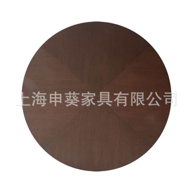 美式乡村轻奢复古圆形饭桌实木简约家用多人餐桌餐厅别墅样板房