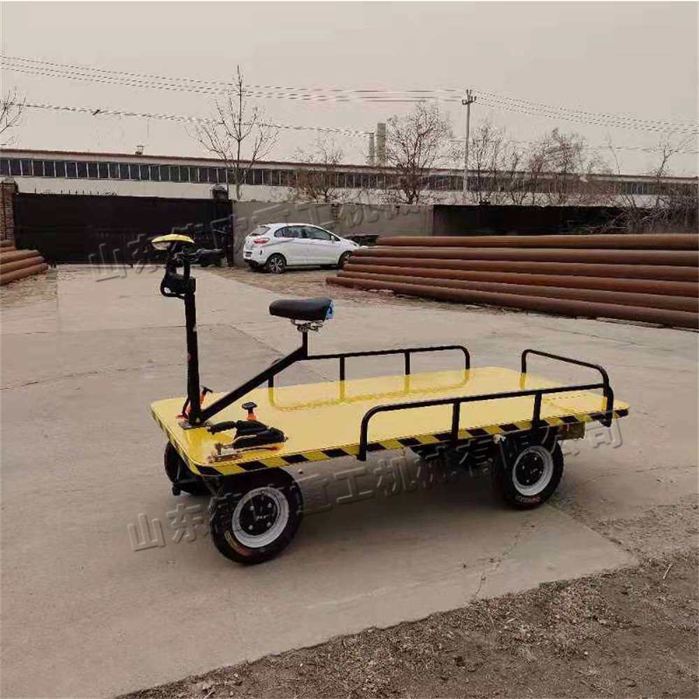 铁路建设电动运输车 四轮电动搬运车 座驾式路桥工程平板工具车