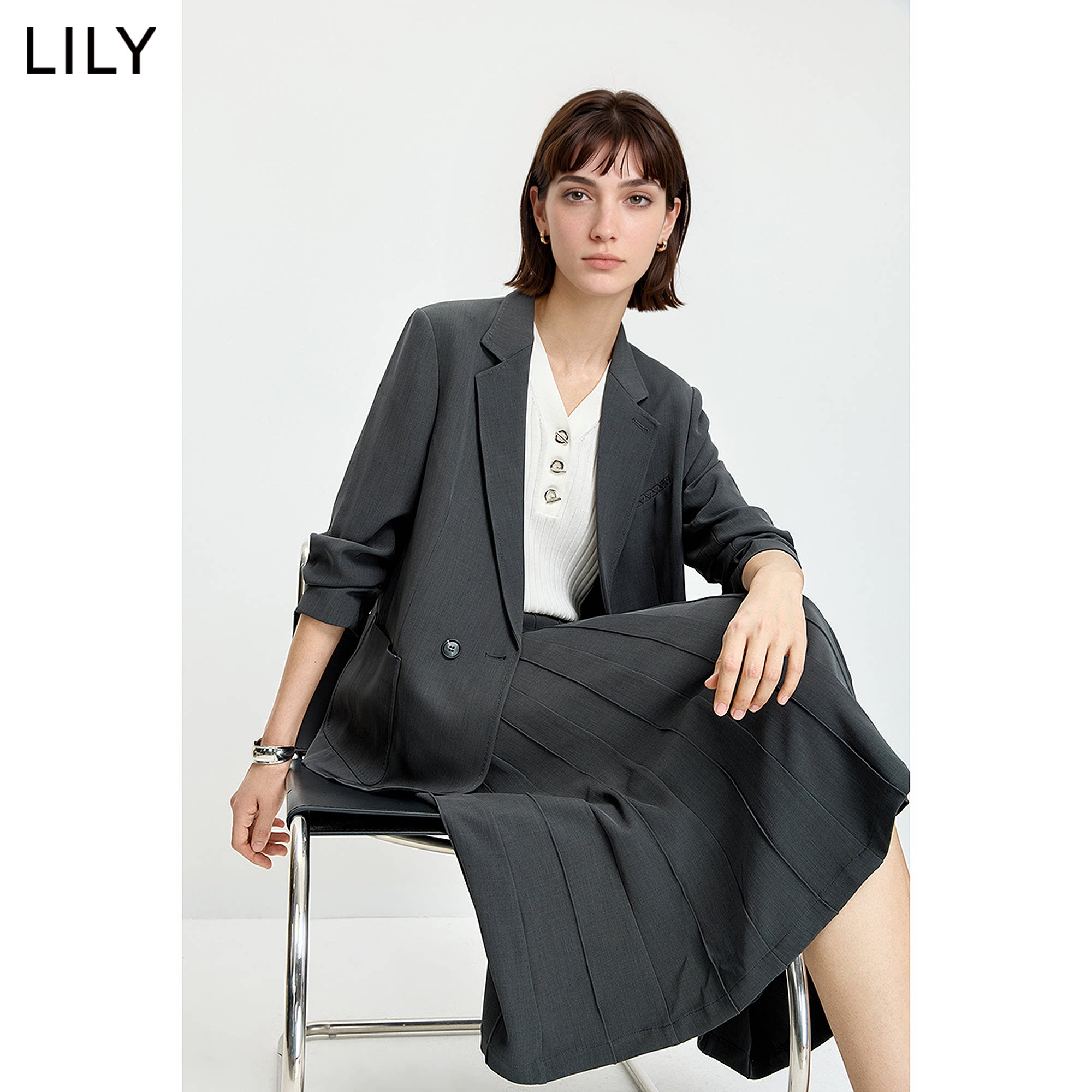 LILY夏新款通勤七分袖西装外套