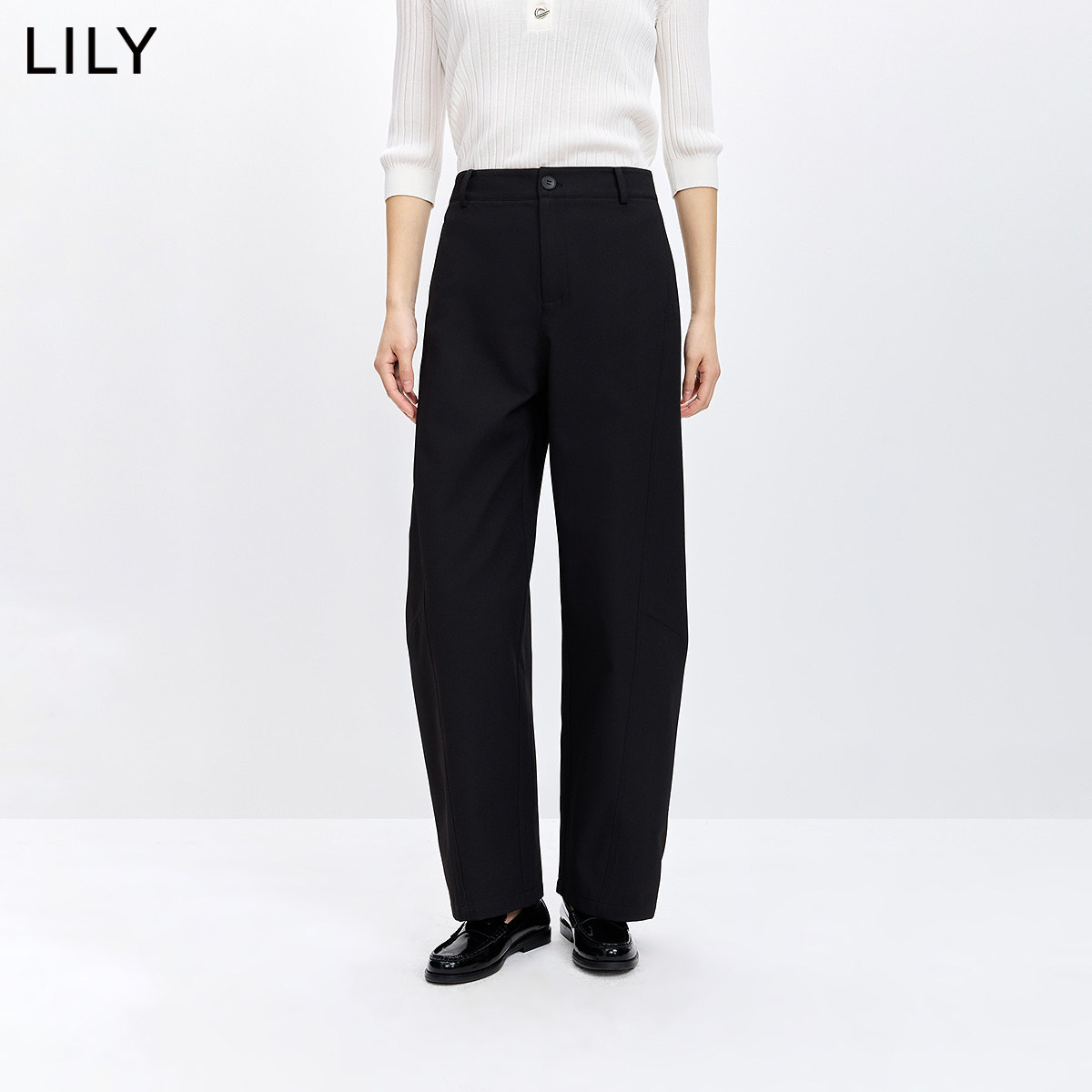 LILY春显瘦百搭弯刀气球裤女垂感