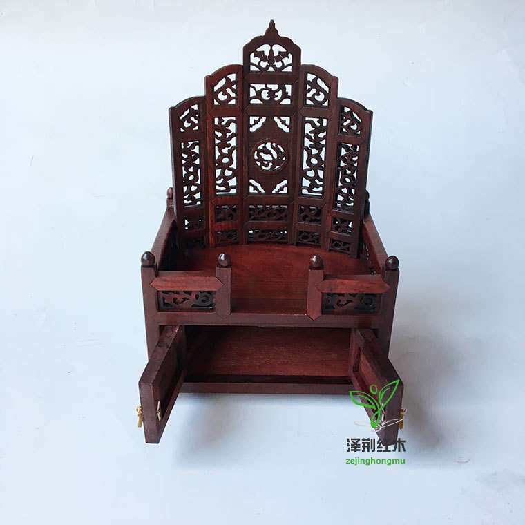 红实木雕工艺品中式仿古明清微缩微型家具模型红酸枝梳妆台小摆件