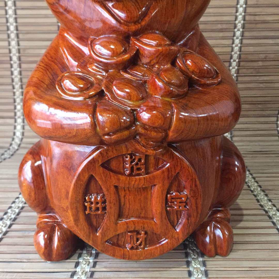 花梨木招财牛摆件实木动物生肖牛办公家具装饰木质工艺品厂家