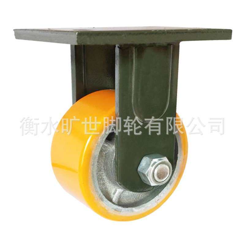 F4减震实心橡胶滚轮重型聚氨酯万向定向工业刹车脚轮单轮供应