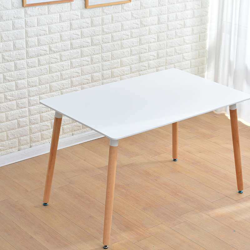 餐桌家用小户型现代简约北欧休闲白色实木方桌长桌子洽谈桌