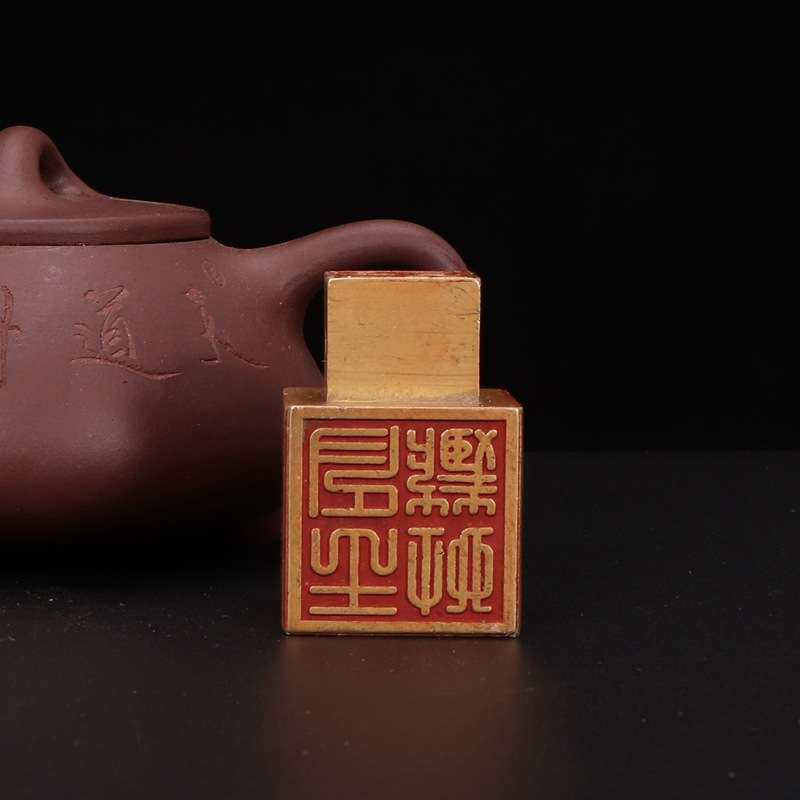 古玩古董铜朱砂六面印章道具用品文房装饰品摆件风水造型铜制