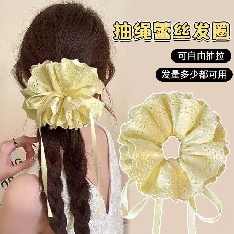 温柔抽绳大肠抽绳式四层蕾丝发绳