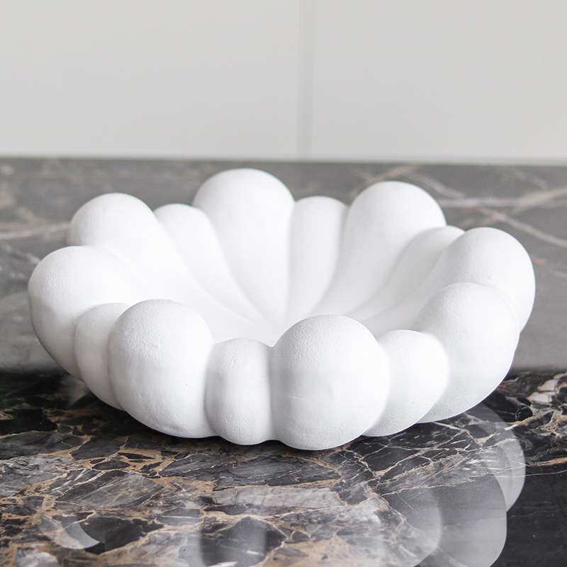 北欧设计师艺术水果盘圆形花瓣托盘样板间展厅客厅装饰品收纳摆件
