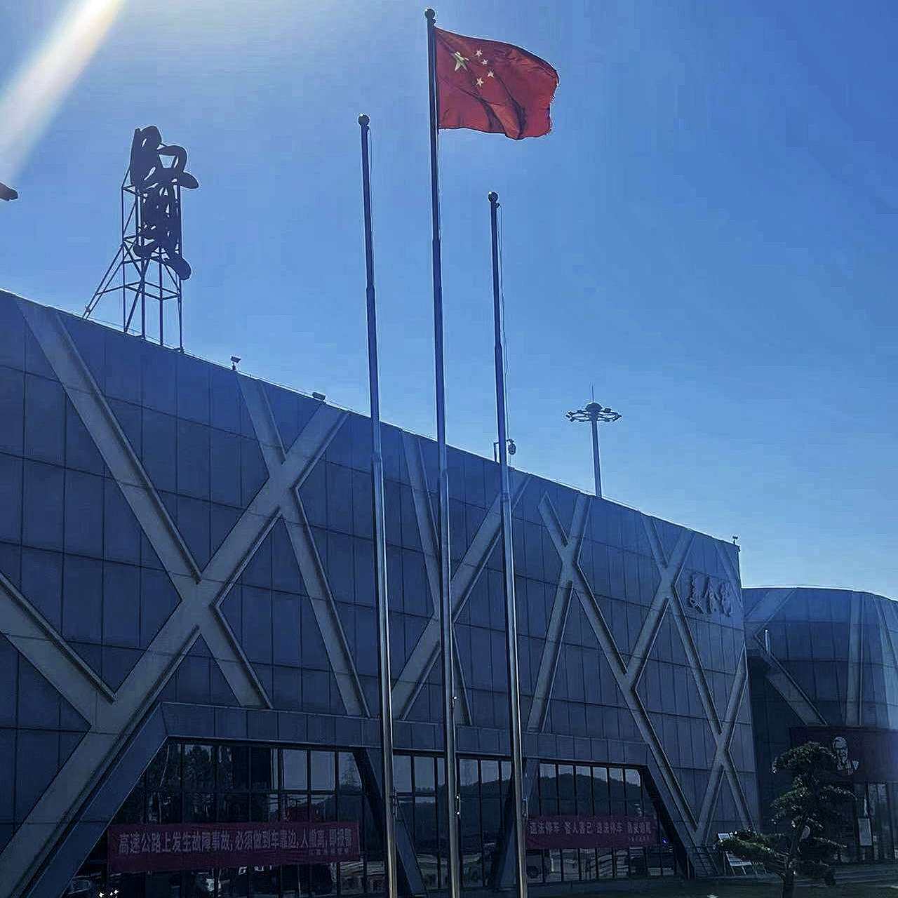 厂家 不锈钢升降国旗旗杆户外国旗杆企业学校手动电动升降旗杆