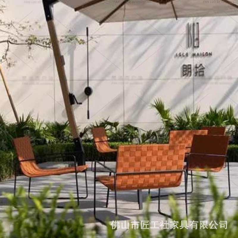 户外沙发单人藤编休闲办公藤椅庭院阳台花园下午茶简约桌椅组合