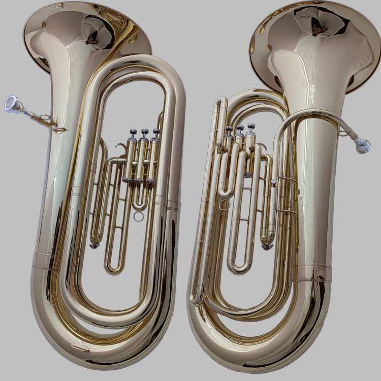 宫泽风低音抱号乐器西洋铜管吹奏降B调金色大号成人乐队三立键号