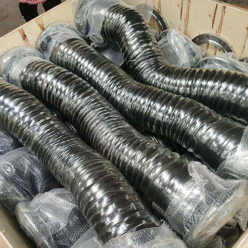大口径钢丝伸缩胶管钢厂除尘通风夹布拉伸胶管抗曲挠橡胶波纹软管