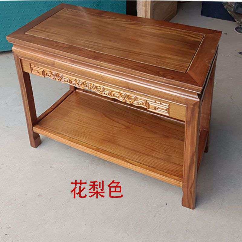 全实木小方桌沙发侧边几角几榆木客厅四方小茶几胡桃色新中式茶台