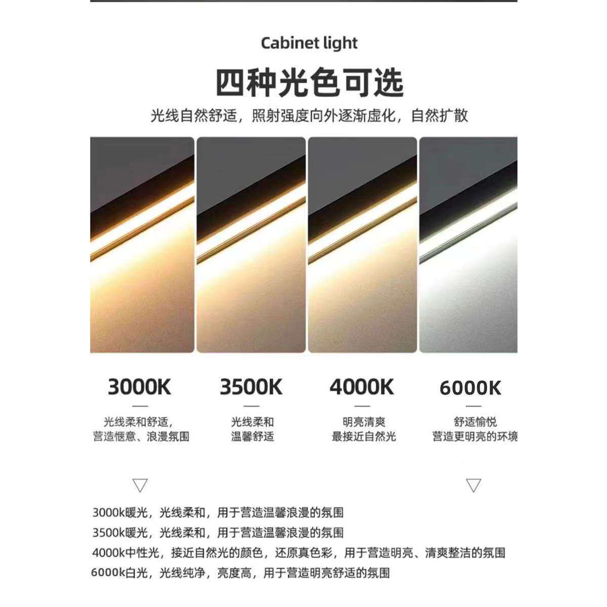 铝合金置物架内置发光LED带灯隔板层板挂墙上金属置物板简约书架